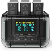 Coyktonty Battery Charger for Gopro Hero 13 Accessory, OLED Screen Intelligent Two Way Charging Case for Gopro Hero 13 Battery, Fast Charger Hub Shows Battery Level
