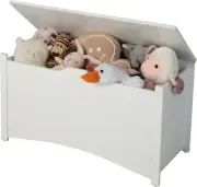 HONEY JOY Kids Toy Box Storage Chest, Wooden Trunk Bench w/Safety Hinge, Chil...