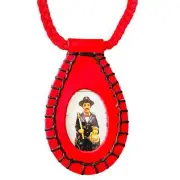 San Simon Escapulario Cadena Piel Medalla Rojo Hilo Nylon Hecho a Mano Rosario