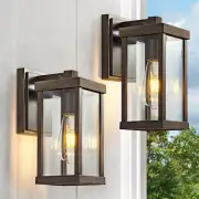 Gold Brown Outdoor Wall Lights 11”H Classic Exterior Lighting Fixtures Wat