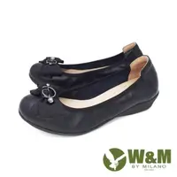 在飛比找PChome24h購物優惠-W&M (女)蝴蝶坡跟厚底娃娃鞋 女鞋 - 黑(另有米)