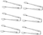 Gatuida 6pcs Food Tongs with Elegant Pattern Mini Serving Tongs for Ice Cubes Sugar Cubes and Appetizers Versatile Kitchen Tool for Parties and Gatherings
