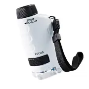 White Kids Mini Pocket Microscope 60-120x Handheld Magnification Lens sfdg