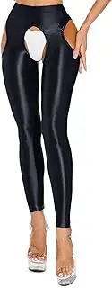 [GRRKDFQ] Women Lingerie Thigh Hollow High Waist Open Crotch Pants