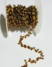 Beaded Beads Dangle Cluster Chain, 3mm Amethyst Hydro Beads Rosary, Belly Chain