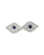 14K 0.13 ct. tw. Diamond & Sapphire Evil Eye Earrings NoSize NoColor