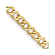 14K Yellow Gold 22 inch 2.85mm Semi-Solid Curb with Lobster Clasp Chain Necklace