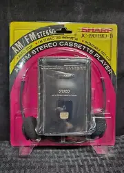 Vintage NEW- Sharp JC-190 Portable Stereo Cassette/ AM FM Radio Player Sealed