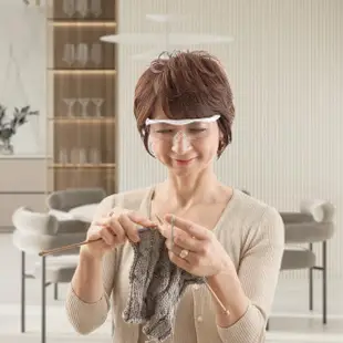 【Hazuki】日本Hazuki葉月透明眼鏡式放大鏡1.32倍大鏡片(珍珠白)