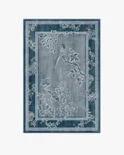 120' x 185' | Machine Washable Runner Rug | Kid & Pet Friendly | Indoor Rug | Draper Blue Rug by Gracie | Ruggable
