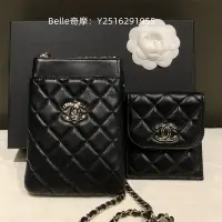 在飛比找Yahoo!奇摩拍賣優惠-Belle二手正品 CHANEL 香奈兒 手機包 二合一 小