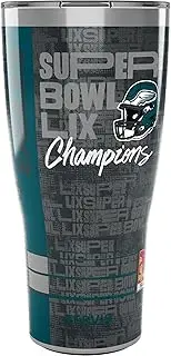 Tervis Traveler NFL Philadelphia Eagles - Super Bowl LIX Champions Triple Insulated Tumbler Travel Cup Keeps Drinks Cold & Hot, 30oz, Stainless Steel
