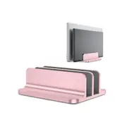 Aluminum Vertical Laptop Stand with Adjustable Dock for MacBook Surface Chromebook-Pink