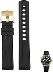 [EKSIL] For Omega Seamaster 300 universe 007 Curved End Fluorous Rubber silicone watchband 20mm 21mm 22mm Watch Soft strap Men Replacement