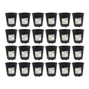 24PK Antheia Green Homewares Growers Black Pot Plant Container Plastic 13cm