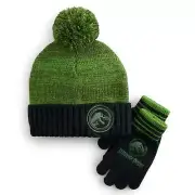 Jurassic World Dominion Beanie Hat Youth Boys Toboggan Gloves Set Dinosaur t Rex