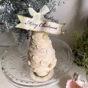 Vintage Style French Country Cottage Sepia Romantic String Christmas Tree Chic