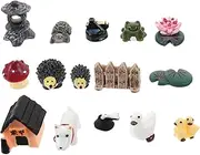 HOMSFOU 5 Sets Desktop Decor Frog Suit Mini Animal Decor Micro Landscape Animal Models Miniature Garden Decorations Animal for Decor Small Animals Micro Scene Three Piece Suit Resin