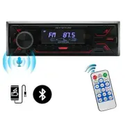 Single 1 DIN Car Stereo Radio Bluetooth Hands-free MP3 Player FM TF USB AUX 12V