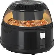 [Spector] Air Fryer Energy-Saving 12L Toaster Oven, Fast 1200W Infrared Cooking, 360-Degree Food Rotation, Preset Modes, Non-Stick, with Digital LCD Premium Glass Window(43cm x 35cm x 33cm, Black)