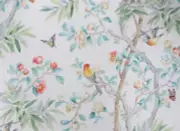 Beautiful Drapery 8 panels Kimono Vine Japanese Songbird Bamboo Blossoms