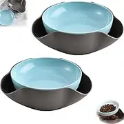 Shell Collecting Snack Bowl, Pistachio Bowl with Shell Storage, Divided Nut Snack Bowl with Trash Can, Double Layer Snack Bowl for Nuts Seeds Peanuts Pistachios Cherries Edamame Candy (2set)