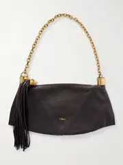 [Chloé] Chloé - Foulard Tasseled Paneled Textured-leather Shoulder Bag - Brown - One size One size Brown