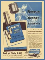 1947 Snap On Tools Impact Sockets NEW Sign: 24x30" USA STEEL XL Size