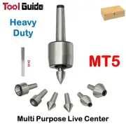 7-Tip Replaceable Revolving Live Center Multi-Purpose Metalworking Lathe Set MT5