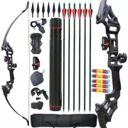 50lb Takedown Recurve Bow Right Hand Arrows Quiver Archery Equipment Set Hunting