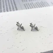 CZ Cubic Zirconia Star Stud Earrings for Men Women,Streetwear Unisex Earrings