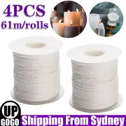 4Pcs 61M/Roll Spool of Cotton Square Braid Candle Wicks Wick Core Candle Making