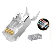 100Pcs Of RJ45 Cat7 & Cat6A No-Pass Through Connectors RJ45 Modular Plug 50UM