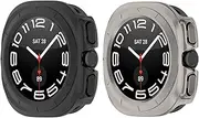 Bumper Case for Samsung Galaxy Watch 7 Ultra, 47MM PC Half Wrap Covers Smart Watch Replacement Cases, Hollow Screen Protector for Galaxy 7 Ultra 47mm (2PackA)