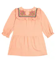 [Stella McCartney Kids] Stella McCartney Kids Embroidered cotton dress Y 4 pink
