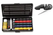 Lansky Deluxe Knife Sharpening System - 5 Hones - LKCLX + Sharpening Kit PS-MED01 Bundle