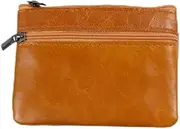 [GAROZATION] Leather Wallet Zipper Coin Purse Mini Credit Card Holder Compact for Daily Use