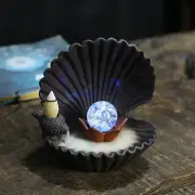 Smoke Incense Burner Ceramic Shell Shape Backflow Incense Holder 7-Color Change