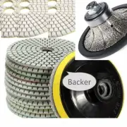3/4" Roundover Bullnose Diamond Router Bit 6" Polishing Pad 8 Granite Concrete
