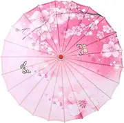 [RIZGHWOY] Chinese Classical Dance Umbrella, Handmade, Solid Wood Handle, Fabric Wooden Framework for Asian Theme Decoration, Dancing, Wedding