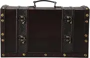Vintage Suitcase, 2 Wine Bottle Holder Fashionable Vintage Trunk Storage Chest with Lid and Handle for Home and Table Decor