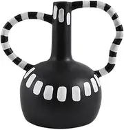 Vases for Decor Nordic Creative Resin Vase Black and White Spots Wave Point Vases Abstract Craft Ornaments Home Living Room Decoration Vase Table Centerpieces (Color : Black)
