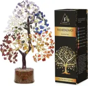 7 Chakra Tree of Life Decor, Crystal Tree for Positive Energy, Gemstones and Cry