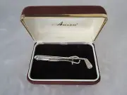 NOS VINTAGE ANSON SOLID STERLING SILVER GOLF CLUB TIE BAR CLIP CLASP IN BOX