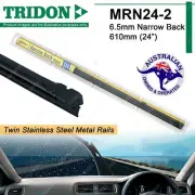 Pair Tridon Twin Metal Rail Wiper Blade Refill MRN24-2 6.5mm Narrow Back 24" (for: Daewoo)