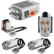 5pcs Power Function Motorized Building Blocks Power Kit 2 Medium Motors,1 Battery Box,1 IR Remote Control,1 Receiver Grey