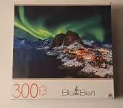 Big Ben Jigsaw Puzzle 300 Pieces "Aurora Borealis Over Norway" MB Hasbro 24 x18