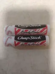 CHAPSTICK CANDY CANE Flavor Lip Balm Lot of 2 New & Sealed Refreshing & Minty