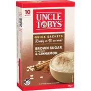 Uncle Tobys Oats Quick Sachets Brown Sugar & Cinnamon Porridge 350g