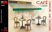 Model Kit Dioramas Miniart BAR Cafe Furniture Crockery Kit 1:3 5 vehicles